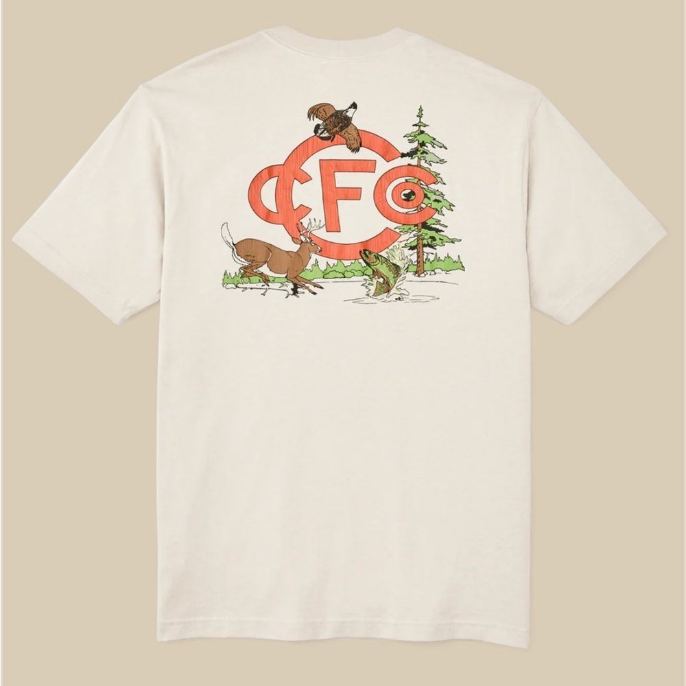 Filson Cream Tee with Wildlife Graphic